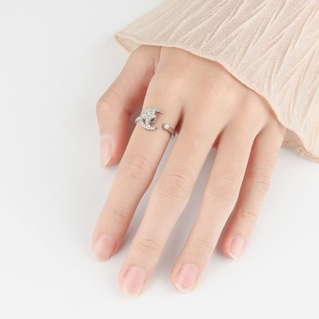 Anillo Lunar de Plata Esterlina Ajustable
